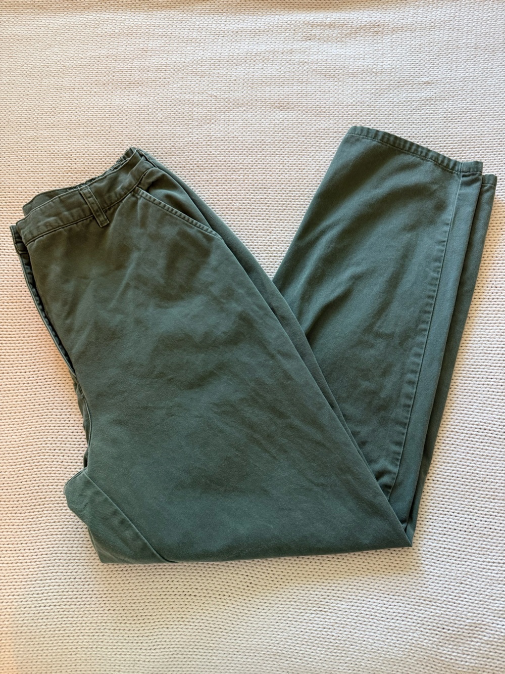 Woolrich Vintage 100% Cotton Womens Dark Olive Green Chino Pants size 14